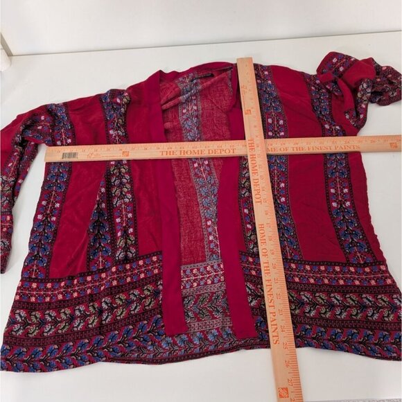 Do Everything in Love Floral Kimono Cardigan Womens One Size Red Boho Open Front - Picture 8 of 10